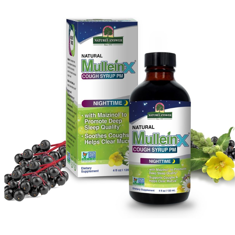 Nature's Answer, Natural Mullein-X® Cough Syrup PM, Nighttime, 4 fl oz (120 ml)