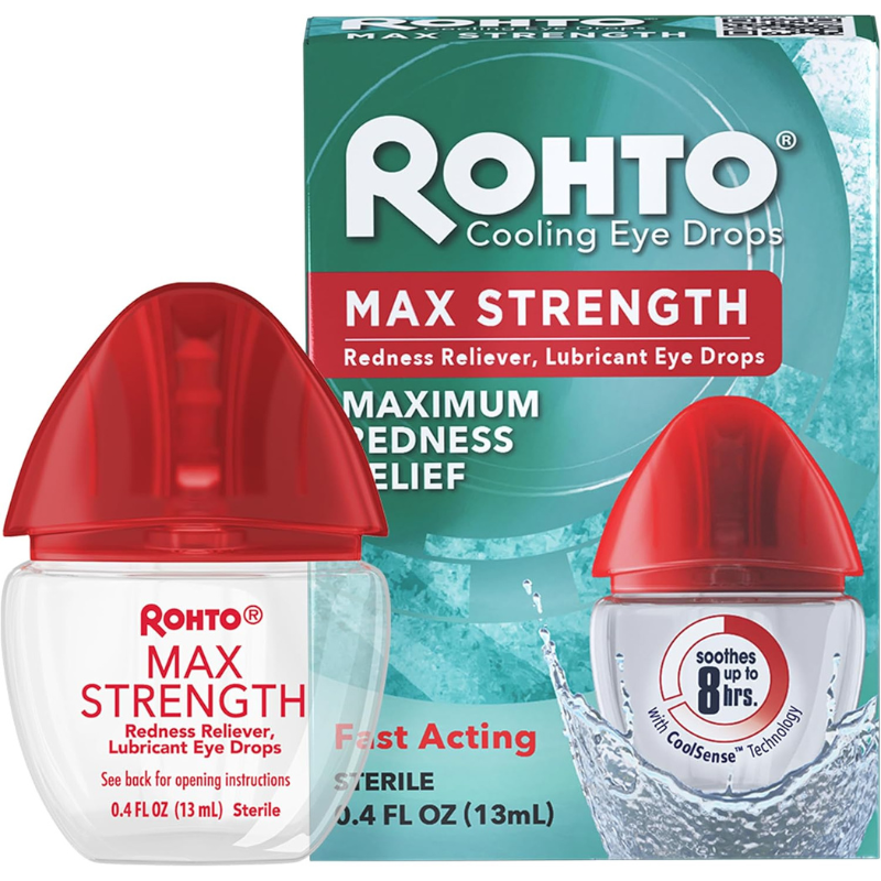 Rohto, Cooling Eye Drops, Max Strength, 0.4 fl oz (13 ml)